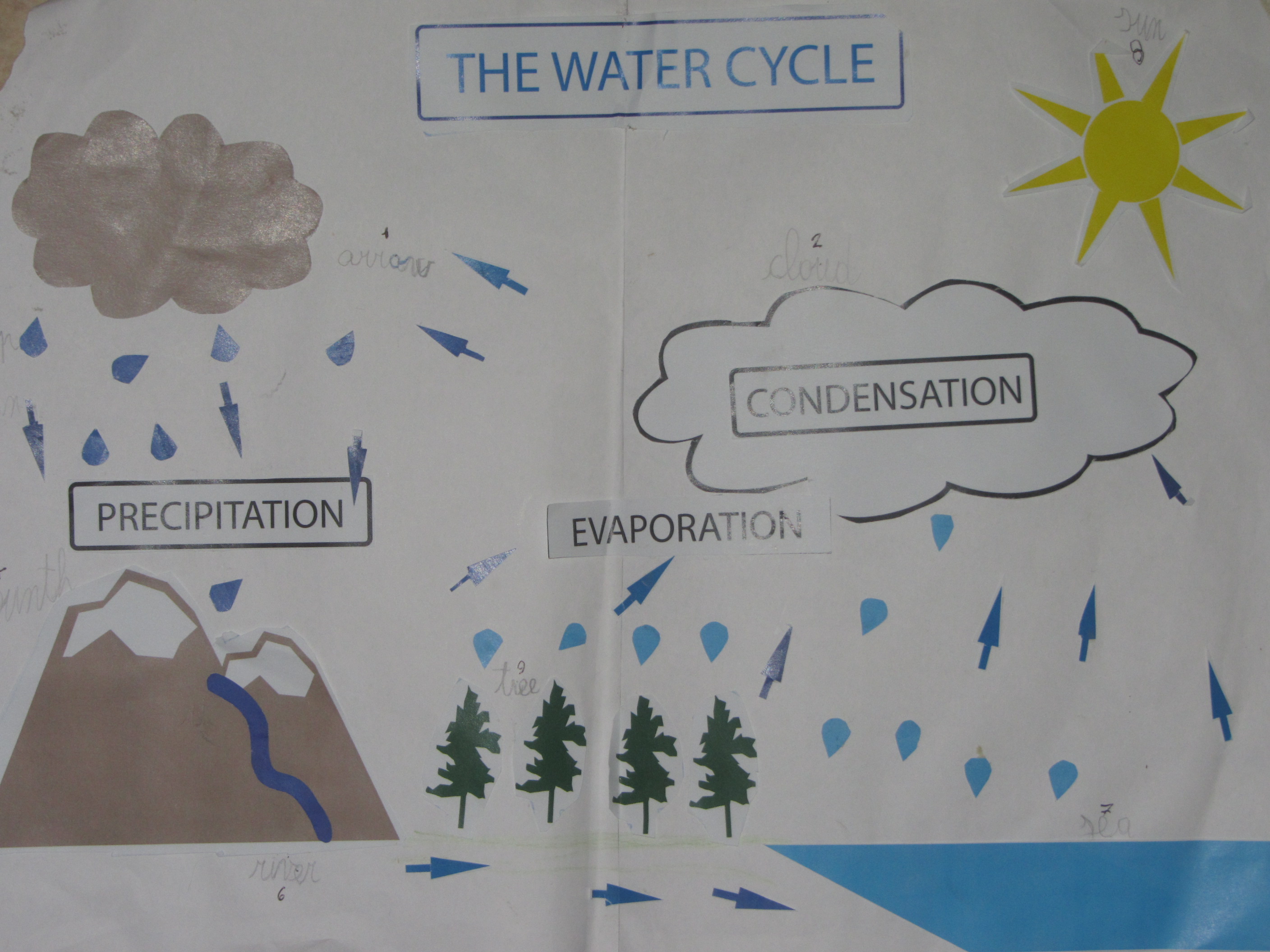 cartellone ciclo dell'acqua